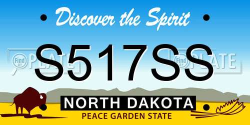 S517SS North Dakota License Plate