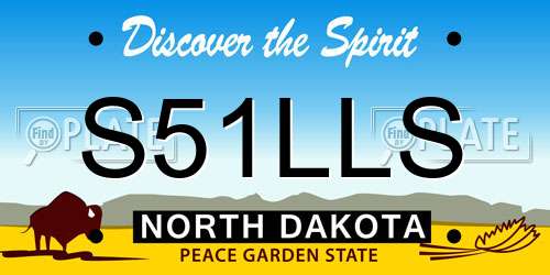 S51LLS North Dakota License Plate