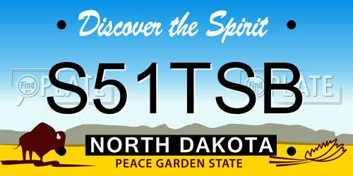 S51TSB North Dakota License Plate
