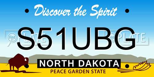 S51UBG North Dakota License Plate