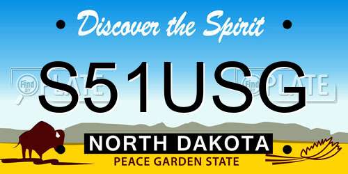 S51USG North Dakota License Plate
