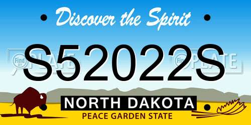 S52022S North Dakota License Plate