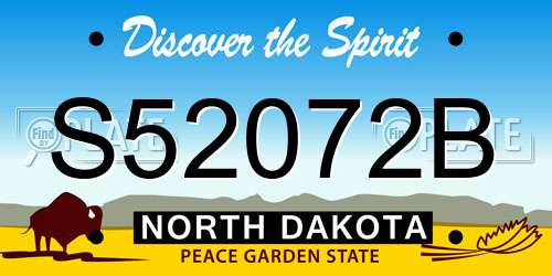 S52072B North Dakota License Plate