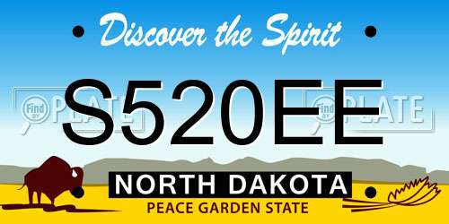 S520EE North Dakota License Plate