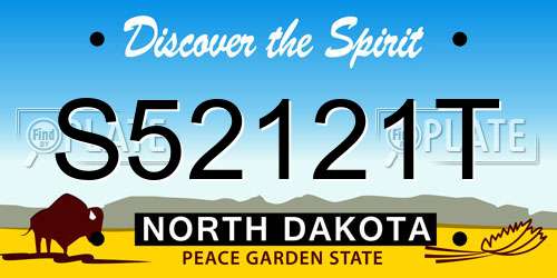 S52121T North Dakota License Plate