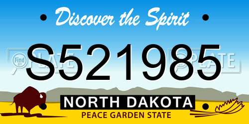 S521985 North Dakota License Plate