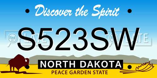 S523SW North Dakota License Plate