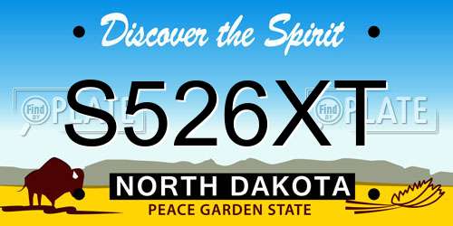 S526XT North Dakota License Plate