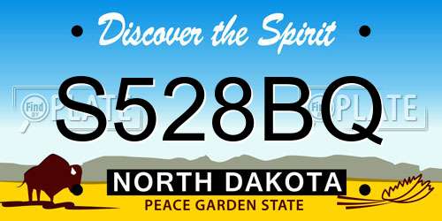 S528BQ North Dakota License Plate