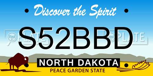 S52BBD North Dakota License Plate