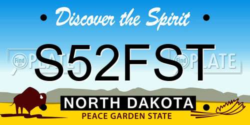 S52FST North Dakota License Plate