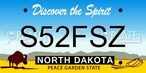 S52FSZ North Dakota License Plate