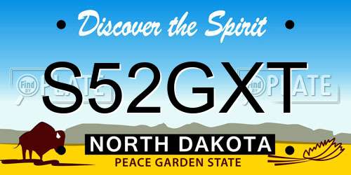 S52GXT North Dakota License Plate