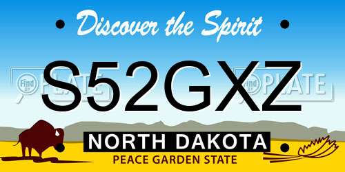 S52GXZ North Dakota License Plate