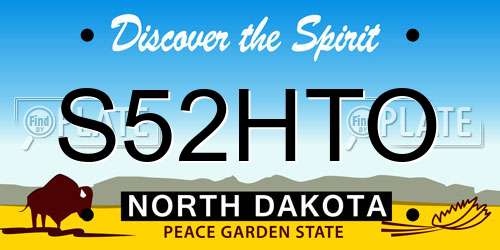 S52HTO North Dakota License Plate