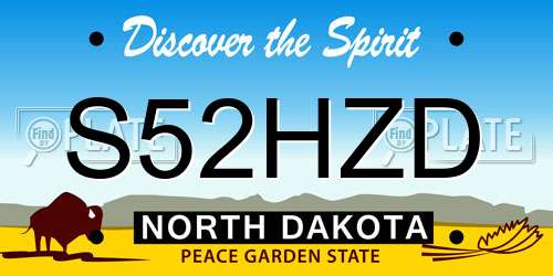 S52HZD North Dakota License Plate