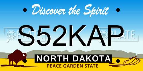 S52KAP North Dakota License Plate