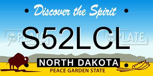 S52LCL North Dakota License Plate