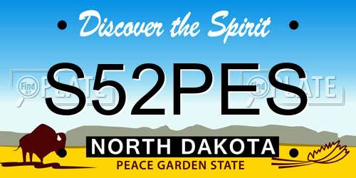S52PES North Dakota License Plate