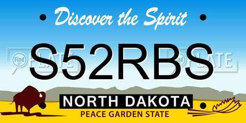 S52RBS North Dakota License Plate