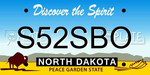 S52SBO North Dakota License Plate