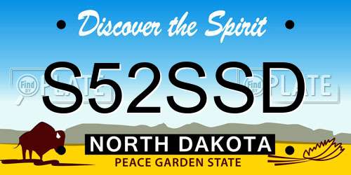 S52SSD North Dakota License Plate