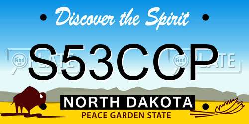 S53CCP North Dakota License Plate