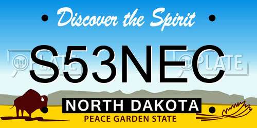 S53NEC North Dakota License Plate