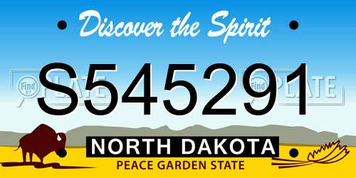 S545291 North Dakota License Plate