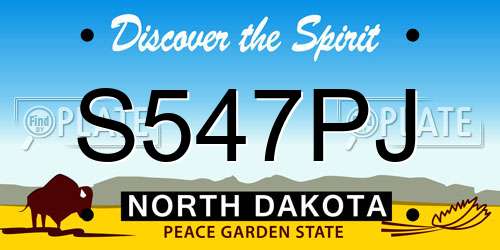 S547PJ North Dakota License Plate