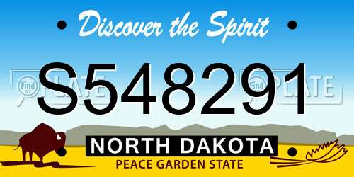 S548291 North Dakota License Plate