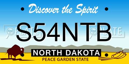 S54NTB North Dakota License Plate