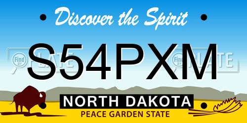 S54PXM North Dakota License Plate