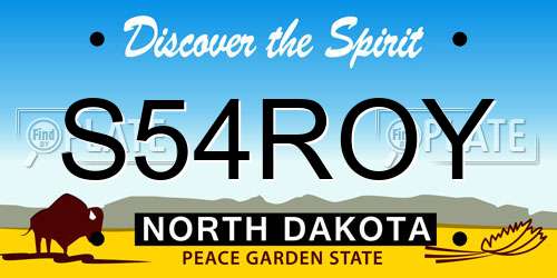 S54ROY North Dakota License Plate