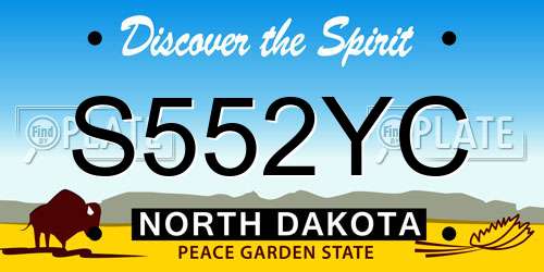 S552YC North Dakota License Plate