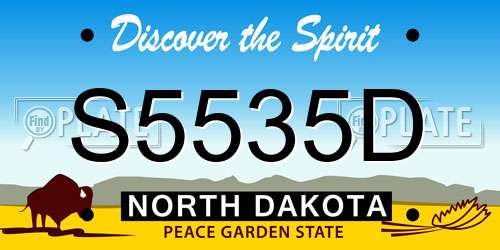 S5535D North Dakota License Plate