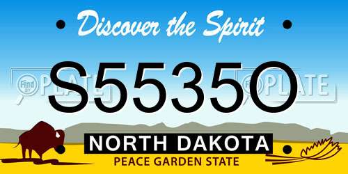 S5535O North Dakota License Plate