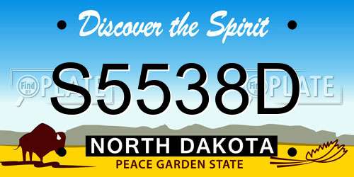 S5538D North Dakota License Plate