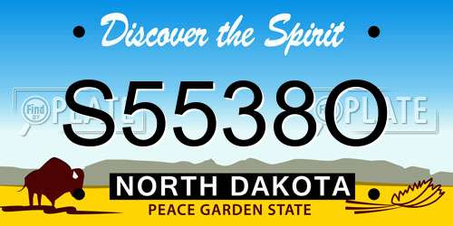 S5538O North Dakota License Plate