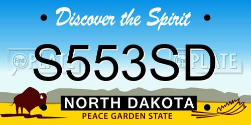 S553SD North Dakota License Plate