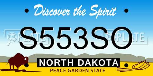S553SO North Dakota License Plate