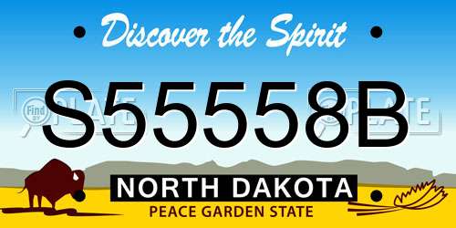 S55558B North Dakota License Plate