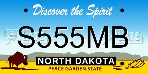 S555MB North Dakota License Plate