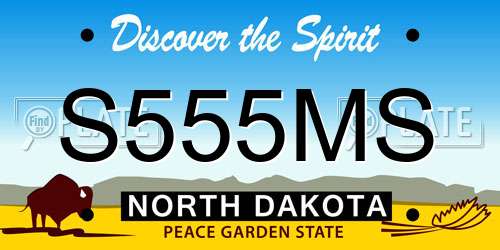 S555MS North Dakota License Plate