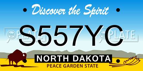 S557YC North Dakota License Plate