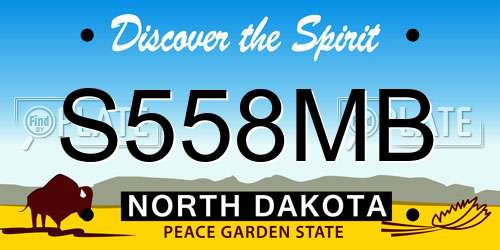 S558MB North Dakota License Plate