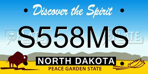 S558MS North Dakota License Plate