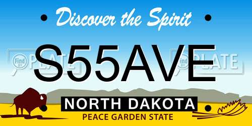 S55AVE North Dakota License Plate