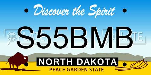 S55BMB North Dakota License Plate