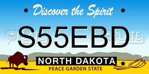 S55EBD North Dakota License Plate